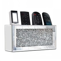 Mirrored Remote Holder, Wall Mounted Crush Diamond Bling Decoration Orga... - $25.99