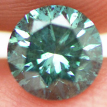 Round Shape Diamond Fancy Turquoise Color Loose SI2 Enhanced Real 0.80 Carat - £438.97 GBP