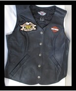 Harley Davidson Women&#39;s Leather Vest with Lining Size Large - €42,63 EUR