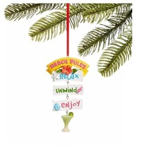 Holiday Lane at the Beach and Seaside Beach Sign Ornament C210278 - $14.80