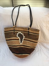 HANDMADE AFRICAN WOVEN ZIPPERED TOTE BAG - £39.20 GBP