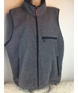 Eddie Bauer Gray Black Trim Polartec Fleece Vest Full Zip Men&#39;s Size L - $24.73