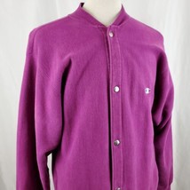 Vintage Champion Reverse Weave Snap Up Cardigan Sweatshirt XL Purple USA... - $84.99