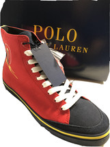 Polo Ralph Lauren Men Shoes Solomon Christmas Red Ski Canvas Sneakers Sz... - $39.97