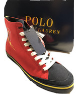 Polo Ralph Lauren Men Shoes Solomon Christmas Red Ski Canvas Sneakers Sz... - £31.21 GBP