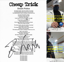 Robin Zander &amp; Tom Petersson signed Cheap Trick Dream Police Lyrics sheet Proof - £156.60 GBP
