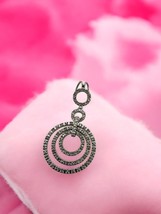 14K White Gold Round Natural Diamond Multi Circle Pendant 0.25ctw - $593.98