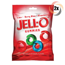 2x Bags Jell-O Assorted Flavor Gummies | Lime Berry Blue Strawberry | 4.5oz - £9.59 GBP