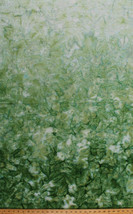 Cotton Batik Green Ombre Gradations Hand Painted Cotton Fabric Print BTY D307.01 - £11.15 GBP