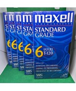 Maxell Standard Grade Blank T-120 6 Hour Sealed VHS Tapes Lot Of 5 - $21.65 CAD