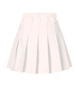 SANGTREE Women&#39;s Pleated Skirt with Comfy Stretchy Band Size L White - $23.06 CAD
