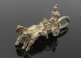 925 Sterling Silver - Vintage Sculpted Horse Drawn Carriage Pendant - PT8879 - £23.08 GBP