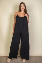 Women&#39;s Plus spaghetti strap solid wide jumpsuit - $42.49 CAD