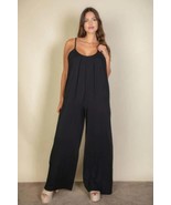 Women&#39;s Plus spaghetti strap solid wide jumpsuit - $42.49 CAD