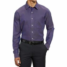 Kirkland Signature Men&#39;s Tailored Fit Non-Iron Shirt PURPLE FLOWER, 16 X 36/37  - £16.28 GBP