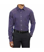 Kirkland Signature Men&#39;s Tailored Fit Non-Iron Shirt PURPLE FLOWER, 16 X... - $16.63