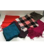 Mixed 6 piece scarve lot neck wear scarfs red blu tartan plaid argyle pa... - €16,96 EUR