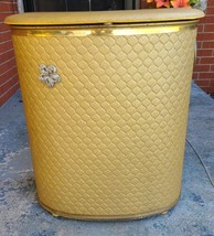 Vtg Detecto Metal Clothes Hamper  MCM Flower Accent Gold  - £107.58 GBP