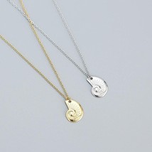 Fine jewelry 925 sterling silver mermaid Ariel gold vermeil necklace jewelry for - £22.73 GBP