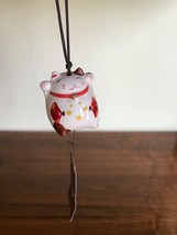NEW Japanese Ceramic Wind Chime Bell  Maneki Neko Lucky Cat Home Garden Decor - £9.34 GBP