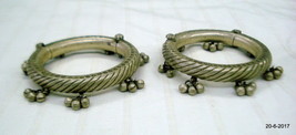 Vintage bangle Antique bangle tribal old silver Bracelet bangle set pair - $423.72