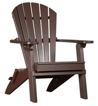 Adirondack Chair - Chocolate Folding Fan Back With Cup Holder All Weather Usa - £383.61 GBP