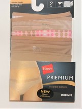 Hanes Premium Womens 2pk Bikinis Invisible Details Underwear Size 7 Larg... - $10.39