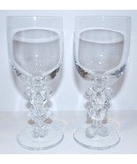 PAIR OF MINNIE &amp; MICKEY MOUSE GLASS WALT DISNEY COMPANY 6 1/4&quot; WINE GLASSES - £33.49 GBP