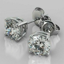2.60ct Round Moissanite Diamond Stud / 7 MM Round Cut Simulated Diamond Earring - £54.86 GBP