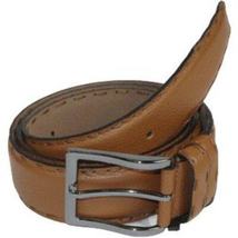 Men Genuine Leather Belt PIERO ROSSI Turkey Full Grain Hand Stitch 301 Cognac image 8