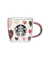 Starbucks Japan Glass Mug Valentine 2023 Beaded Handle Heat Resistant 296ml - $52.36