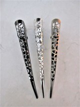Dark silver bronze gold filigree flower alligator hair claw clip clamp - £10.31 GBP