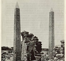 1942 Egypt Thutmose 1 &amp; Hatshepsut Obelisks Historical Print Antique 8 x 5  - $367.32 MXN
