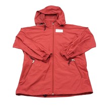 EMS Jacket Mens M Red Long Sleeve Neck Hooded Drawstring Zip Pocket Wind... - $35.52