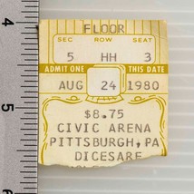 Reina Concierto Ticket Stub August 24 1980 Pittsburgh Pennsylvania - £65.04 GBP