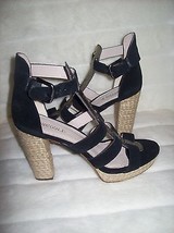 Rosegold Pana Buckle Closure Platform Heels Sandals Shoes 38.5 US 8.5 NEW - £50.52 GBP
