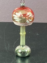 Vintage 50s Mercury Glass Mushroom Christmas Ornament Colorful 5&quot; - £11.94 GBP