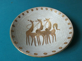 Italian Pottery Hand Painted Golden Horses Bowl , Urn Vase Pottery Studio Pick 1 - £52.73 GBP