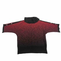 Adrienne Vittadini Womens Red Black Ombre Pullover Sweater 3/4 Sleeves Large - £10.88 GBP