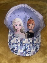 DISNEY FROZEN 2 Girls Baseball Cap Adjustable Hat Purple Elsa Anna Princess - £7.50 GBP