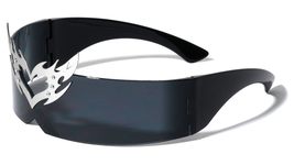 Dweebzilla Phoenix Flaming Heart Futuristic XL Wrap Around One Piece Shield Lens - £10.92 GBP