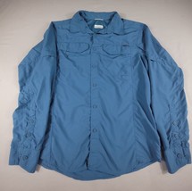 COLUMBIA Men's Blue Polyester Omni-Shade Sun Protection Fishing Shirt (Med) - $12.17
