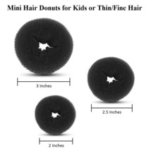 3pcs Mini Kids Hair Donuts Bun Maker Mesh Chignon Ballet Dance Sock Bun Black - £7.22 GBP