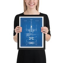 X Wing Fighter Blueprint Framed Poster- - £19.52 GBP