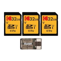Kodak 32GB Class 10 UHS-I U1 SDHC Memory Card (3-Pack) with Focus All-in-One USB - $44.99