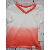 Baby t shirt 12 months boy girl orange white v neck organic cotton registry gift - £7.99 GBP