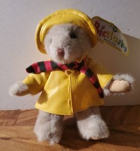 BIALOSKY GUND 9&quot; Teddy Bear Yellow Rain Coat Hat VINTAGE W/TAG - £22.38 GBP