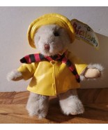 BIALOSKY GUND 9&quot; Teddy Bear Yellow Rain Coat Hat VINTAGE W/TAG - £22.04 GBP