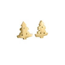 Solid Silver 14K Yellow Gold Plated Seasonal Tree Earrings Stud Mothers ... - $20.00