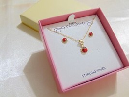 Lily Nily 18K Gold /Sterling Silver Childrens Ladybug Set C523 $100 - £28.95 GBP